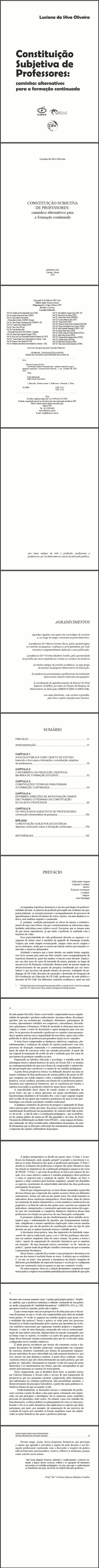 CONSTITUIÇÃO SUBJETIVA DE PROFESSORES:<br>caminhos alternativos para a formação continuada